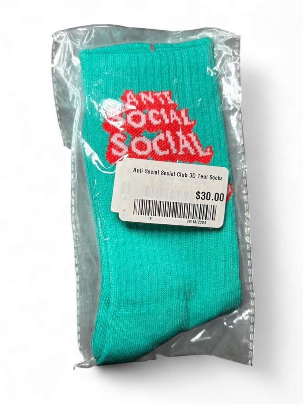 Anti Social Social Club 3D Teal Socks - Brand New